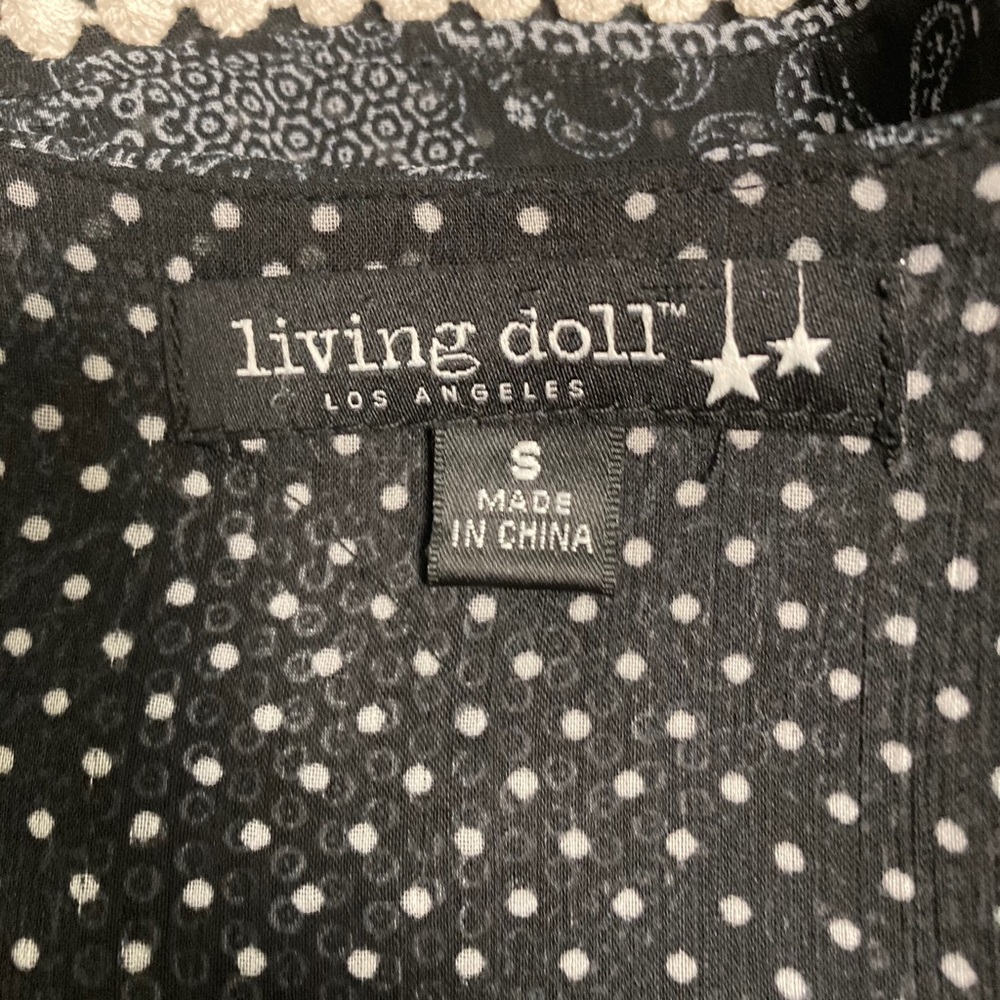 Living Doll Flowy Black & White Sexy Tank S - Picture 3 of 5